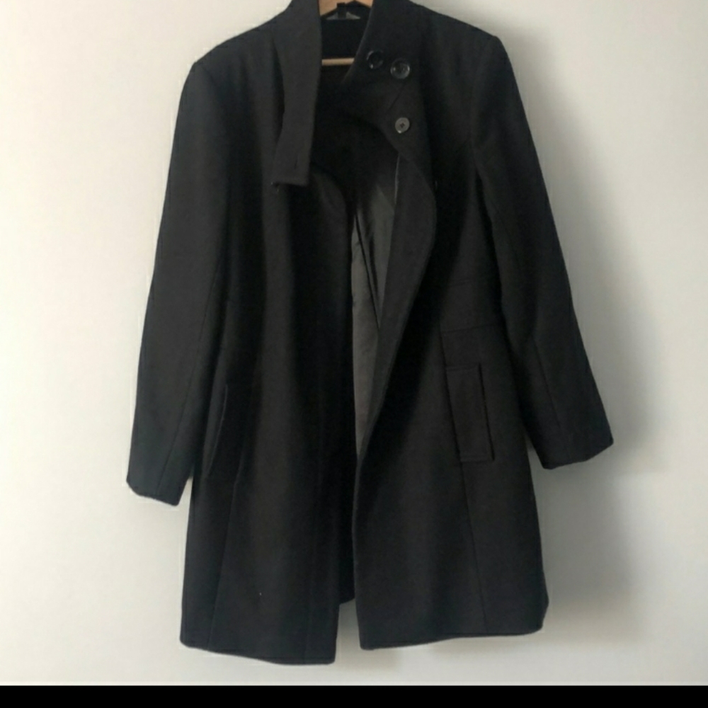 Le Chateau black wool pea coat
